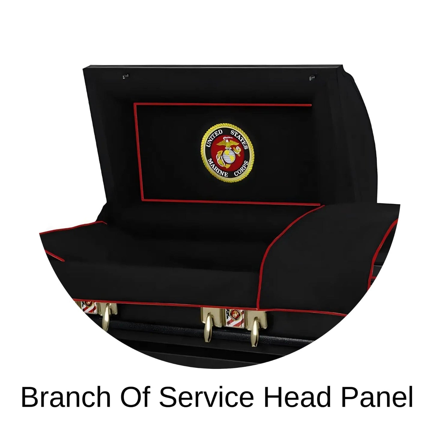 Veteran Select | Marines Black Steel Casket with Black Interior