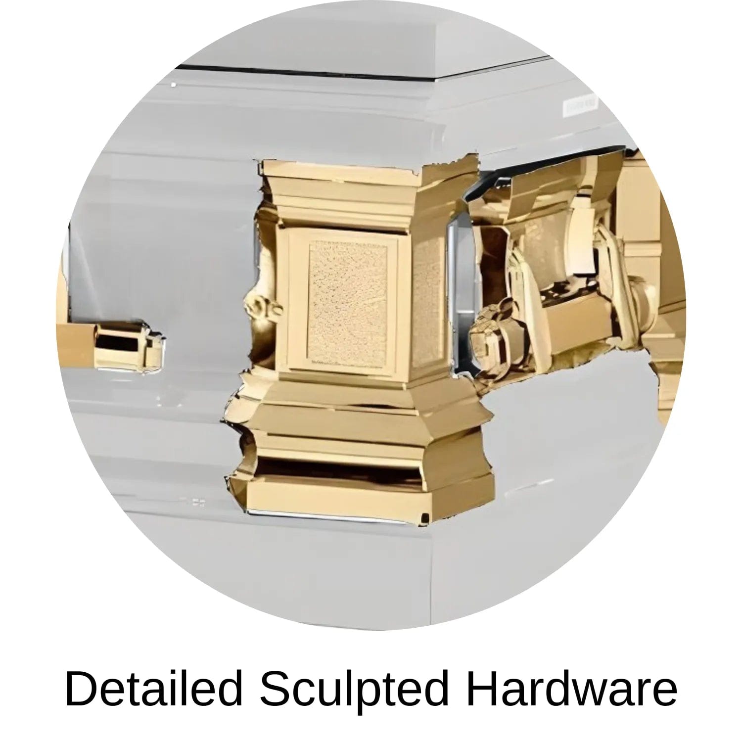 Sculpted hardware of Titan Casket Era Series Casket