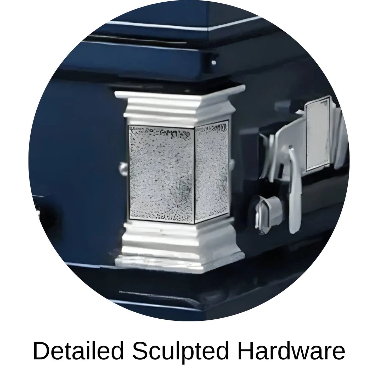 The Officer | Dark Blue Steel Casket with White Interior