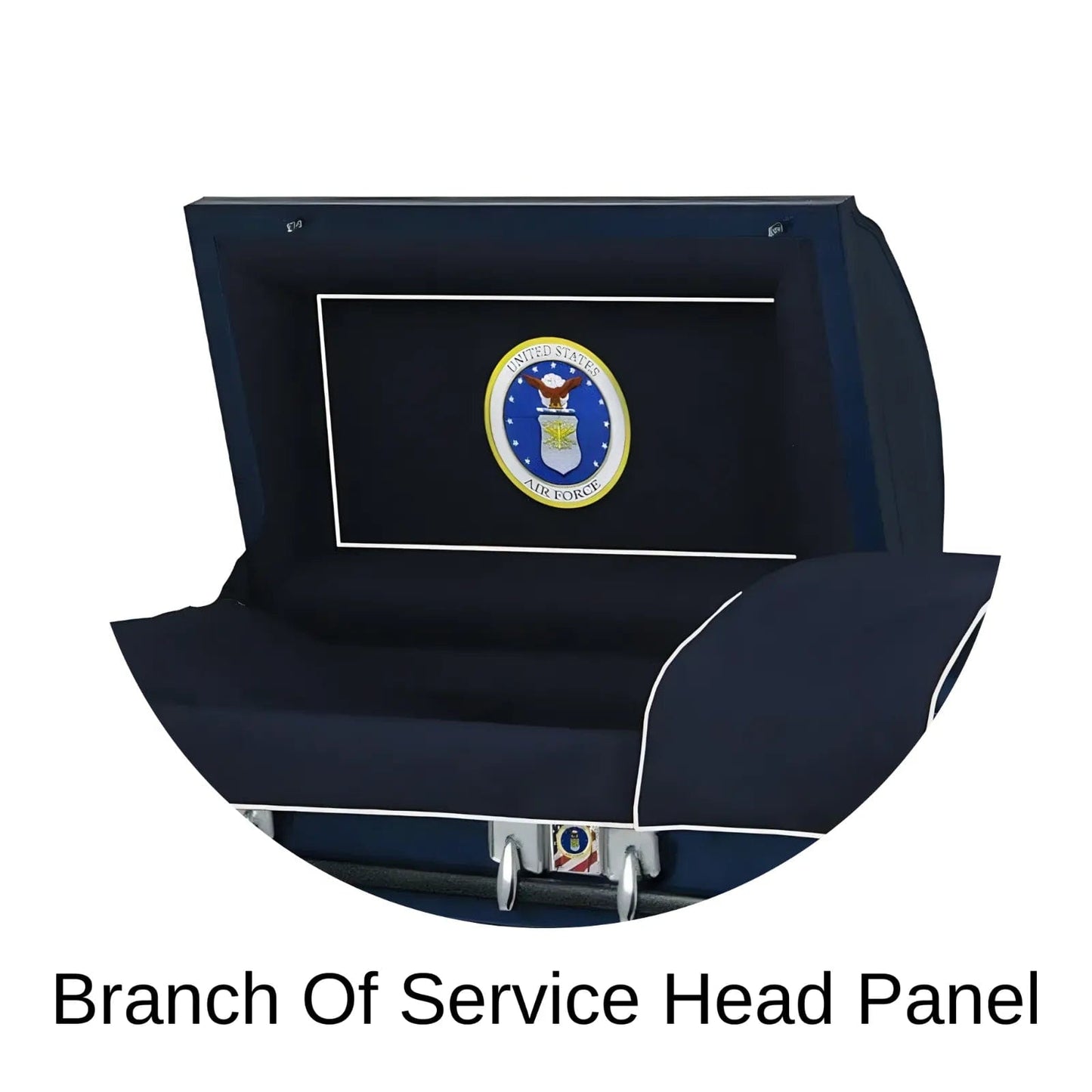 Veteran Select | Air Force Dark Blue Steel Military Casket with Dark Blue Interior