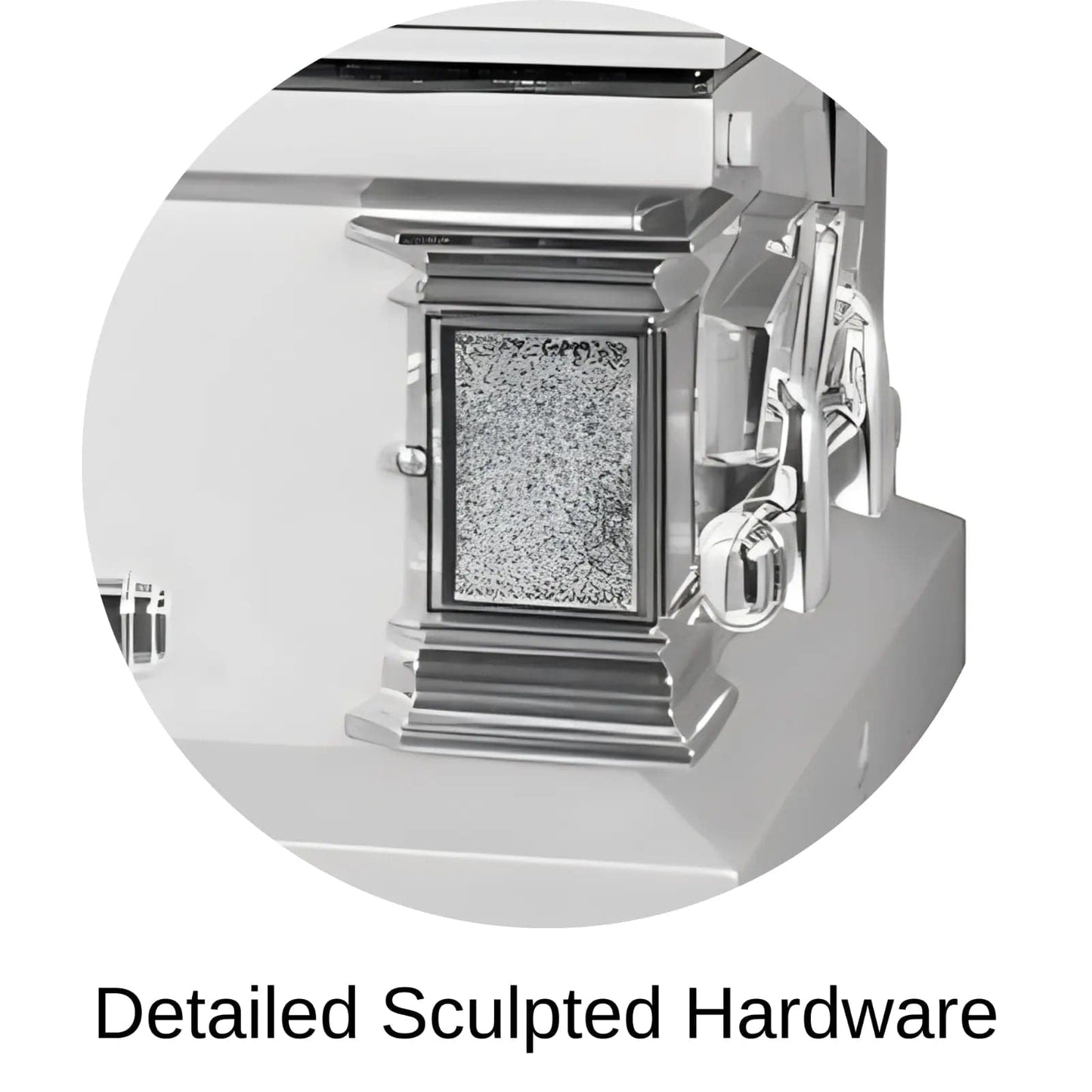 Sculpted hardware of Titan Casket Satin Series Casket