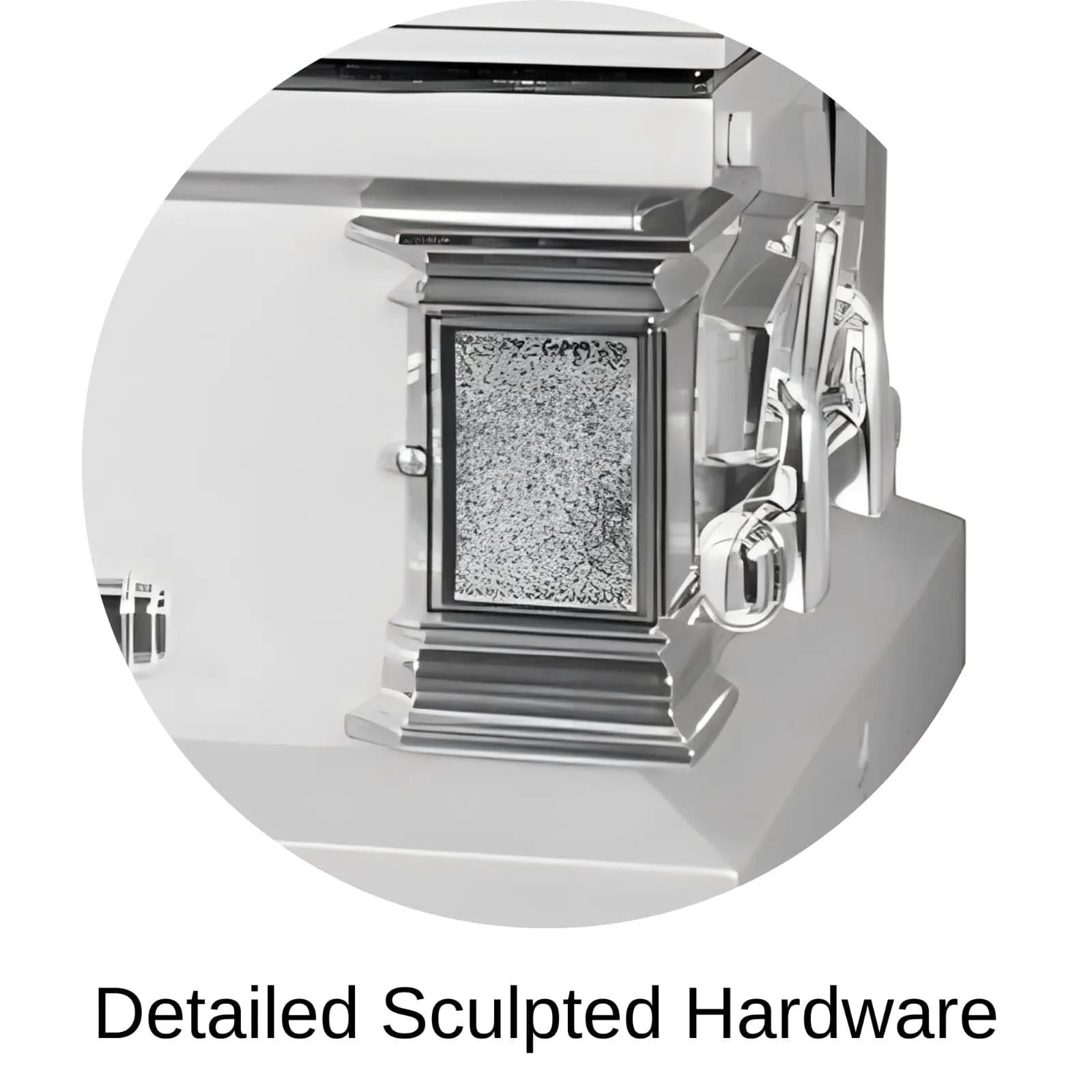 Sculpted hardware of Titan Casket Satin Series Casket