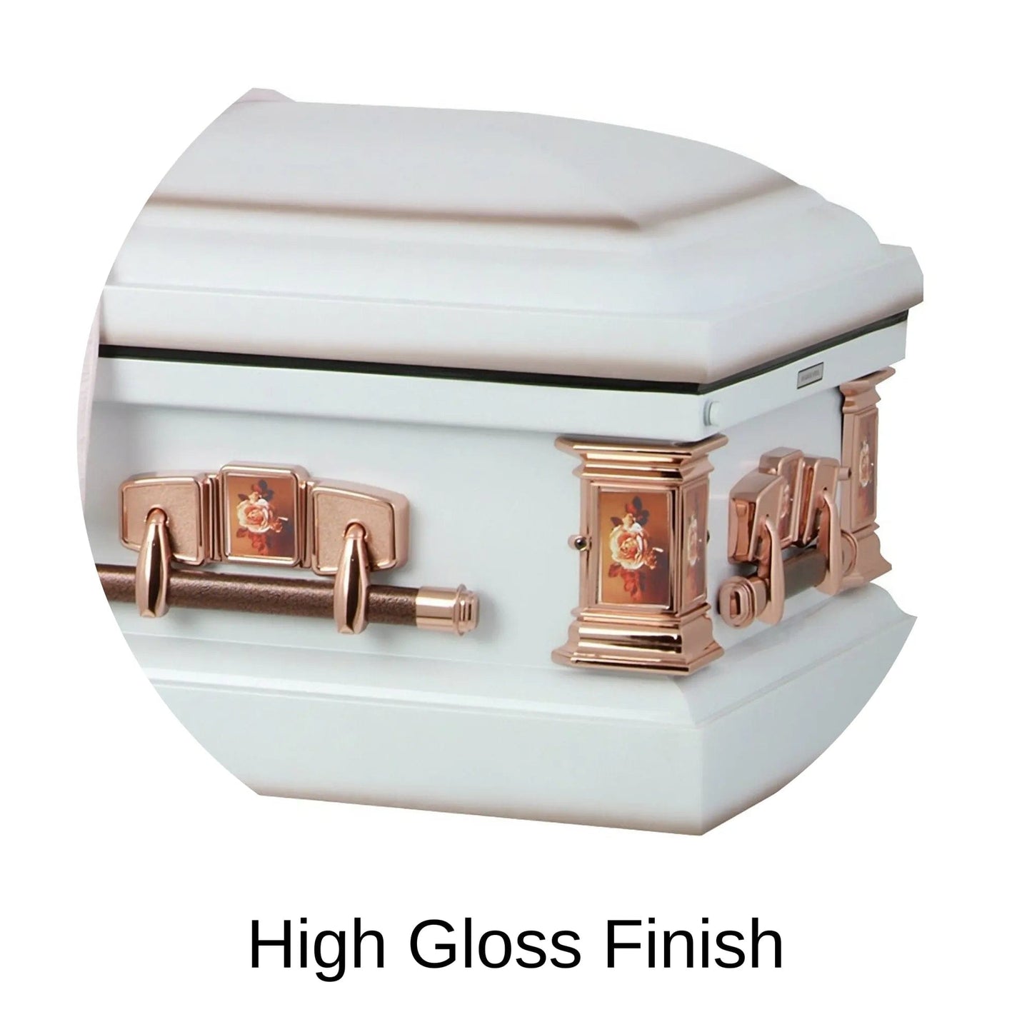 High Gloss Finish Of Paris Rose Steel Series Casket