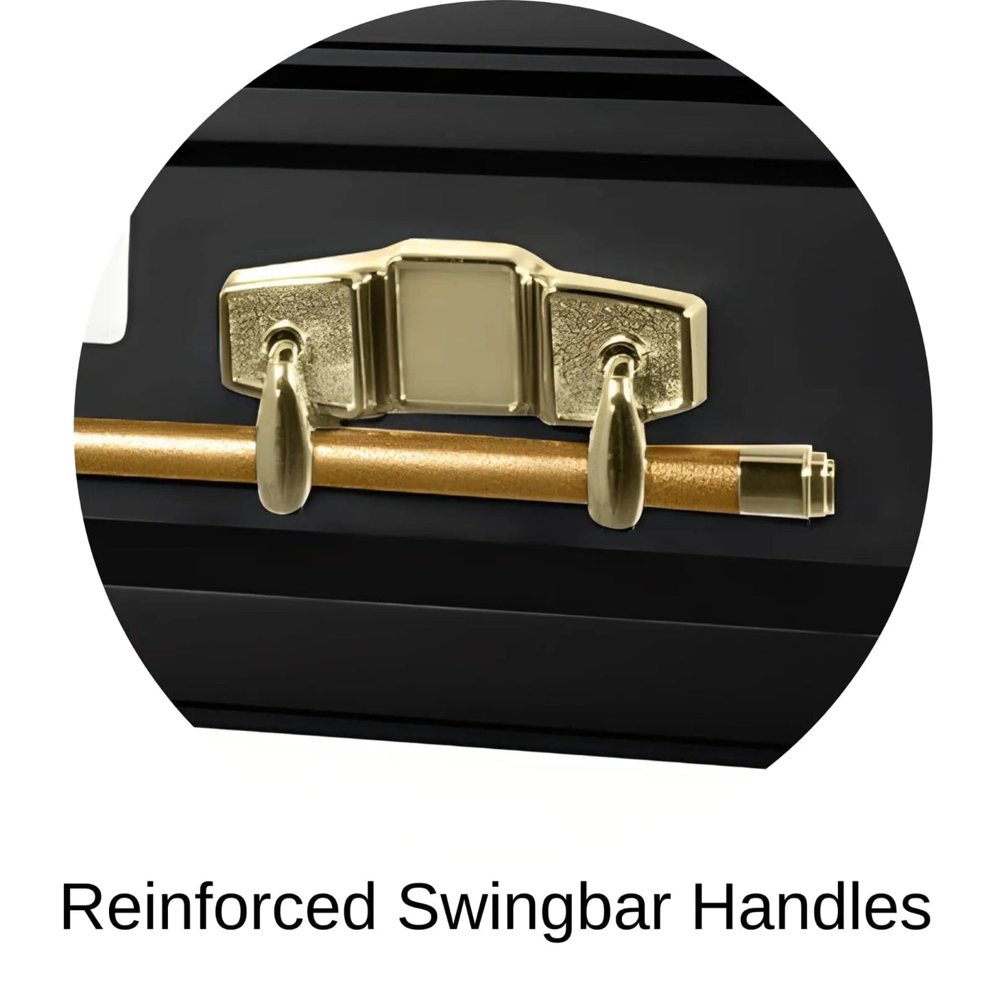 Reinforced Swingbar handles of Titan Casket Satin Series Casket