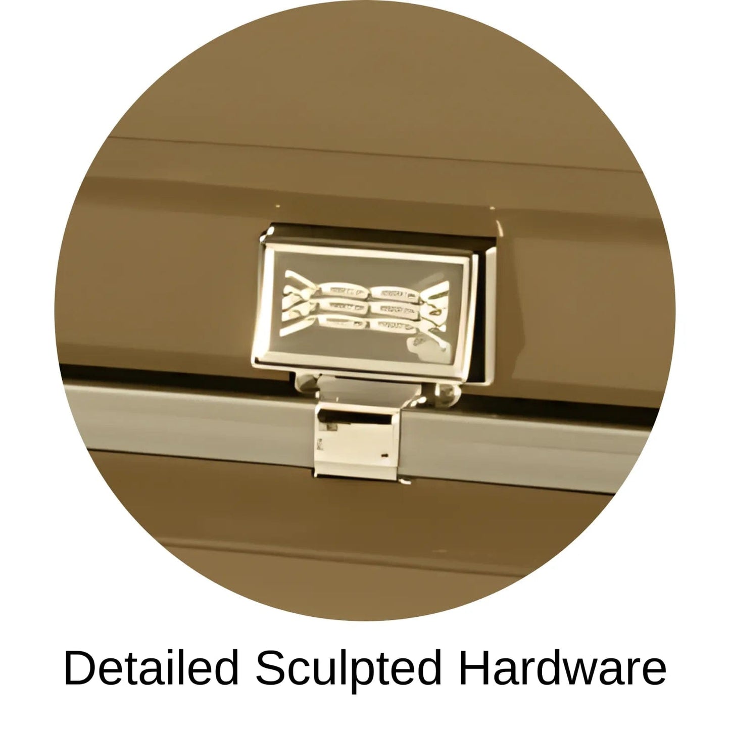 Atlas XL | Gold Steel Oversize Casket with White Interior