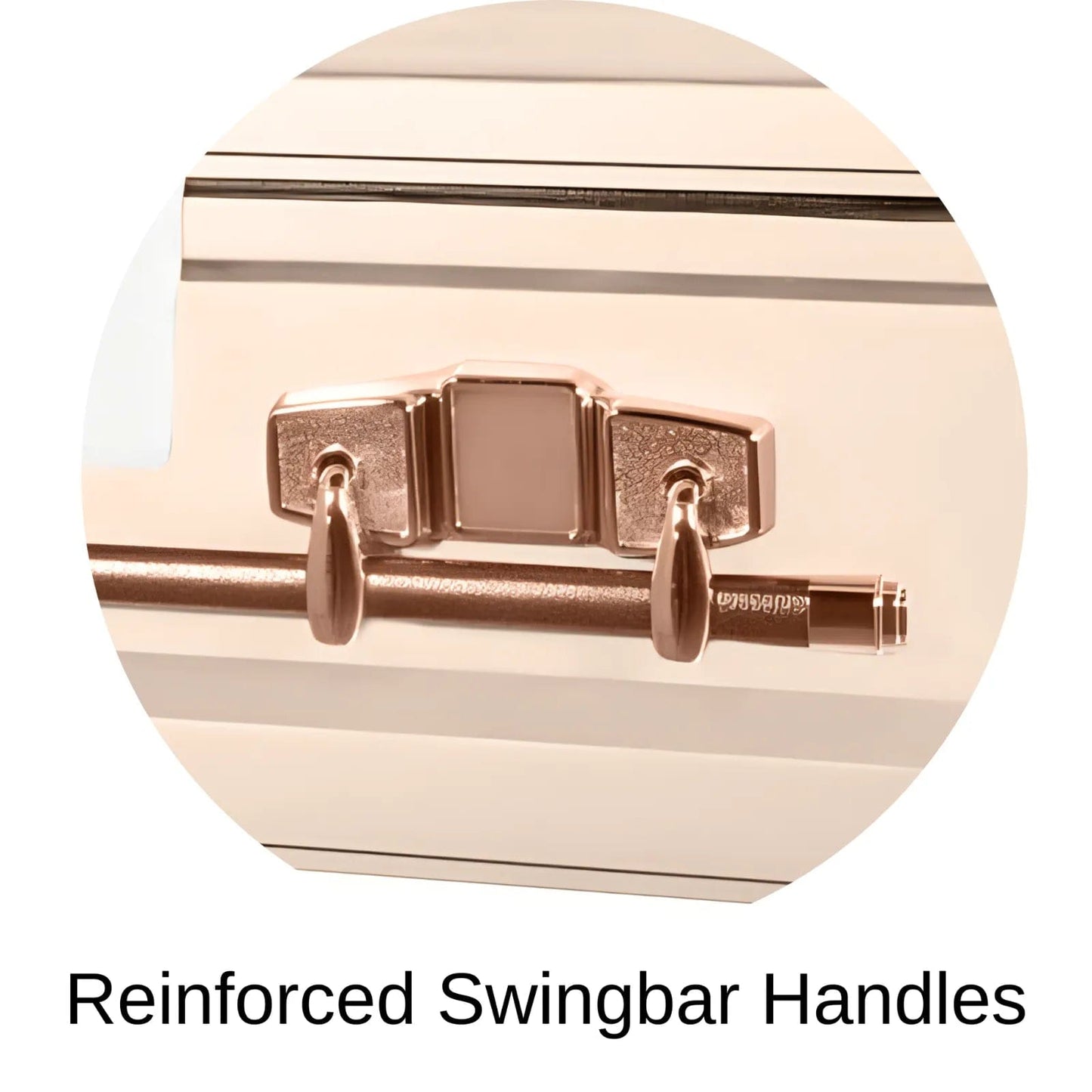 Reinforced Swingbar handles of Titan Casket Satin Series Casket