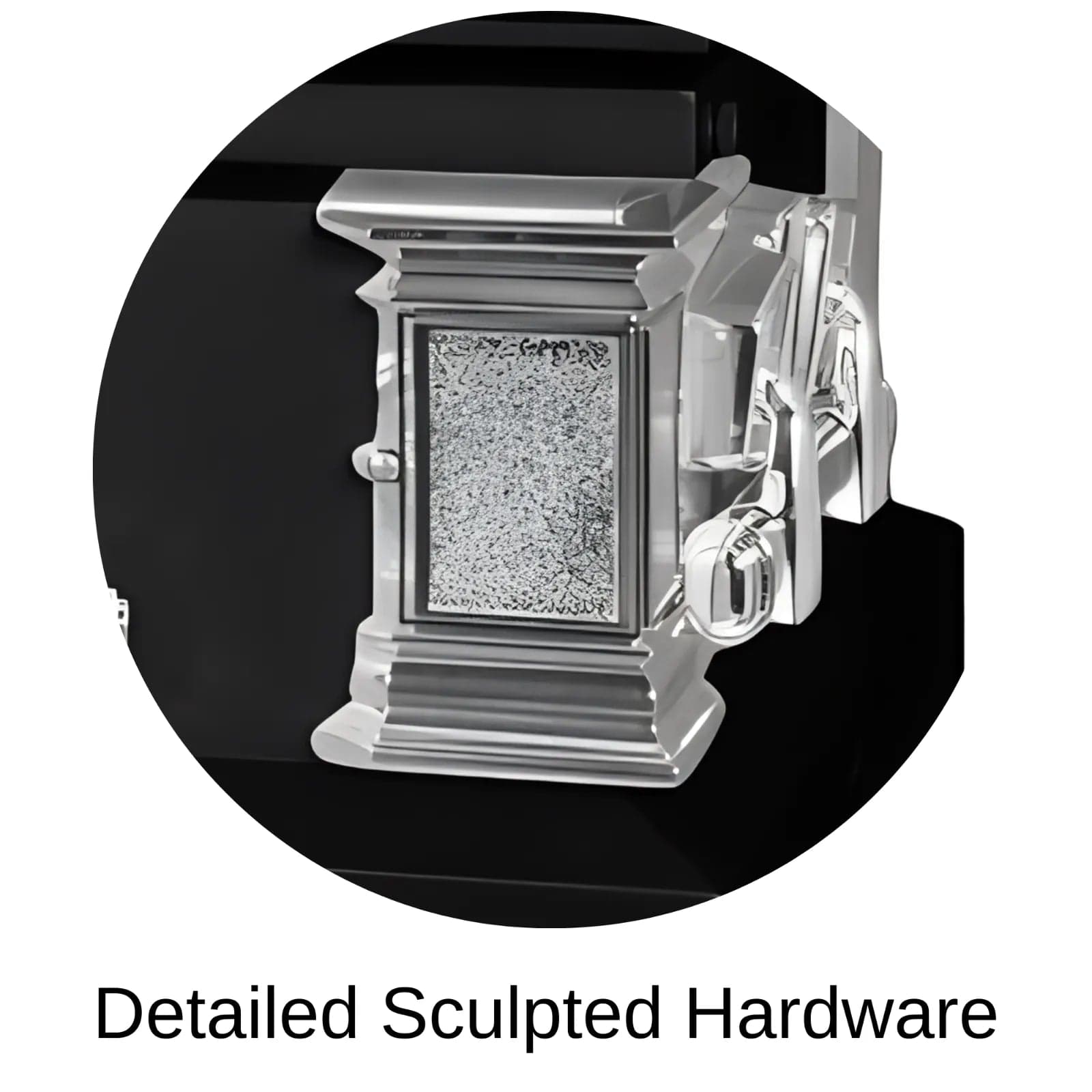 Sculpted hardware of Titan Casket Satin Series Casket