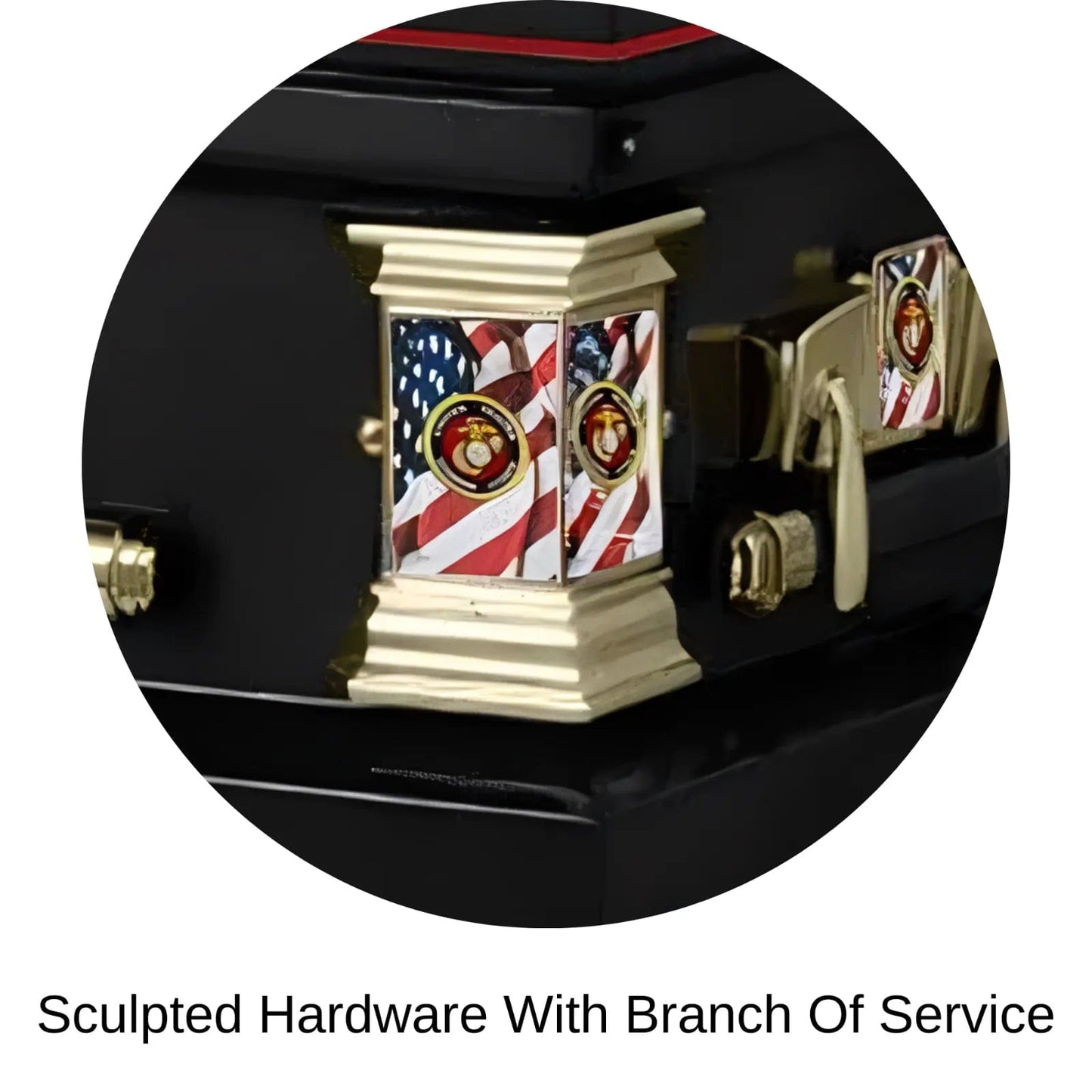 Veteran Select | Marines Black Steel Casket with Black Interior