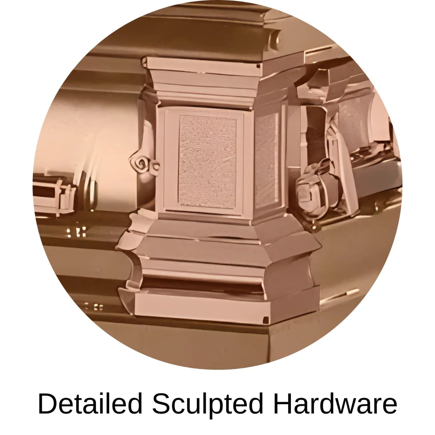 Sculpted hardware of Titan Casket Era Series Casket