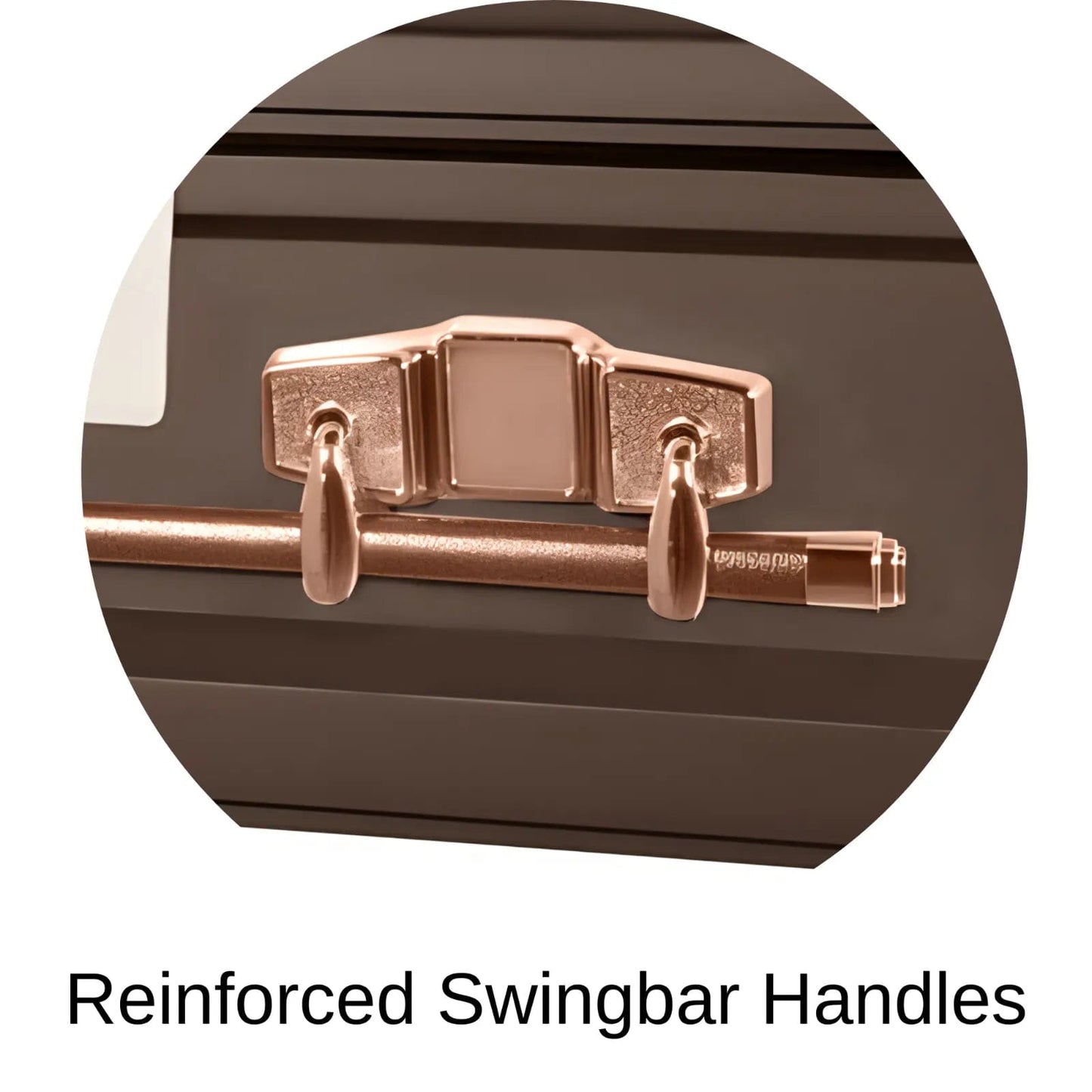 Reinforced Swingbar handles of Titan Casket Satin Series Casket