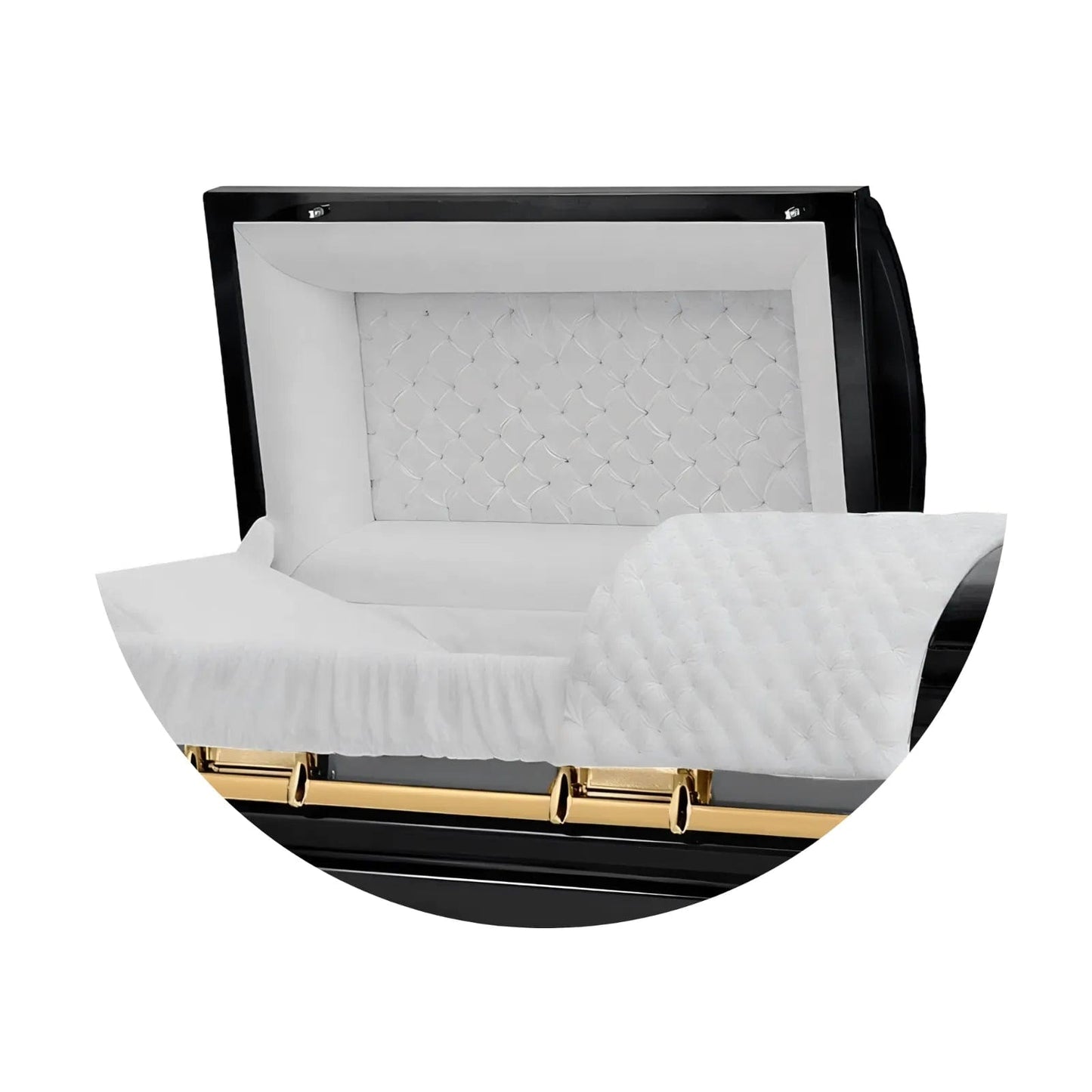 Velvet Tufted head panel of Titan Casket Era Series Casket