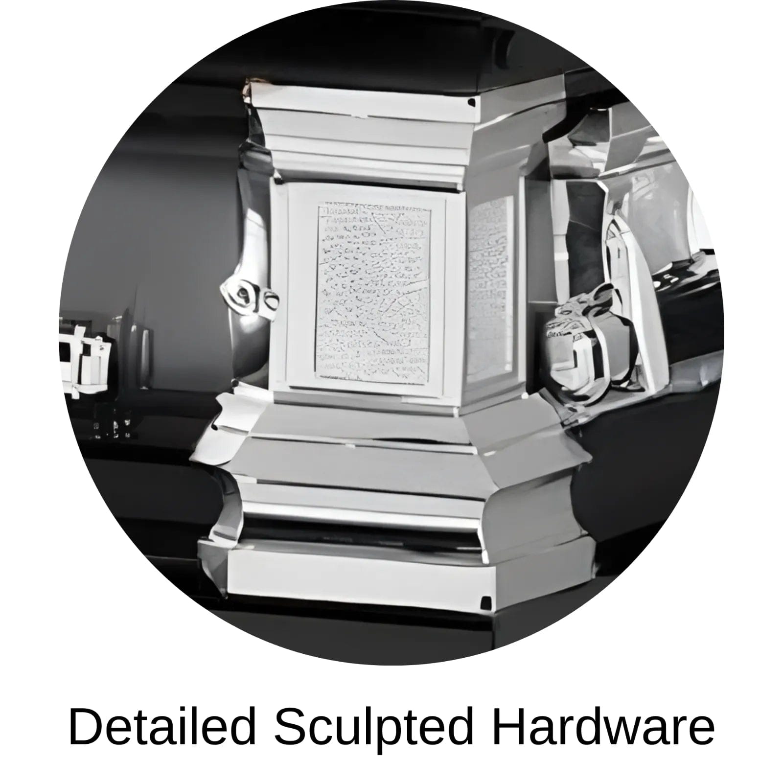 Sculpted hardware of Titan Casket Era Series Casket
