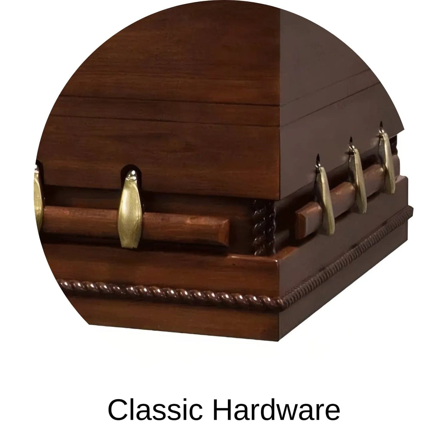 Classic Hardware Exterior Of Titan Major XL (Poplar) Series Wood Casket