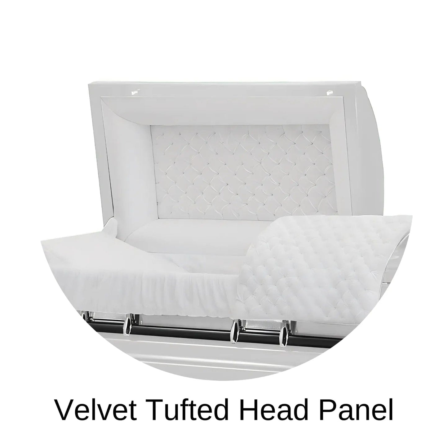 Velvet Tufted Head Panel Of Titan Era Series Casket