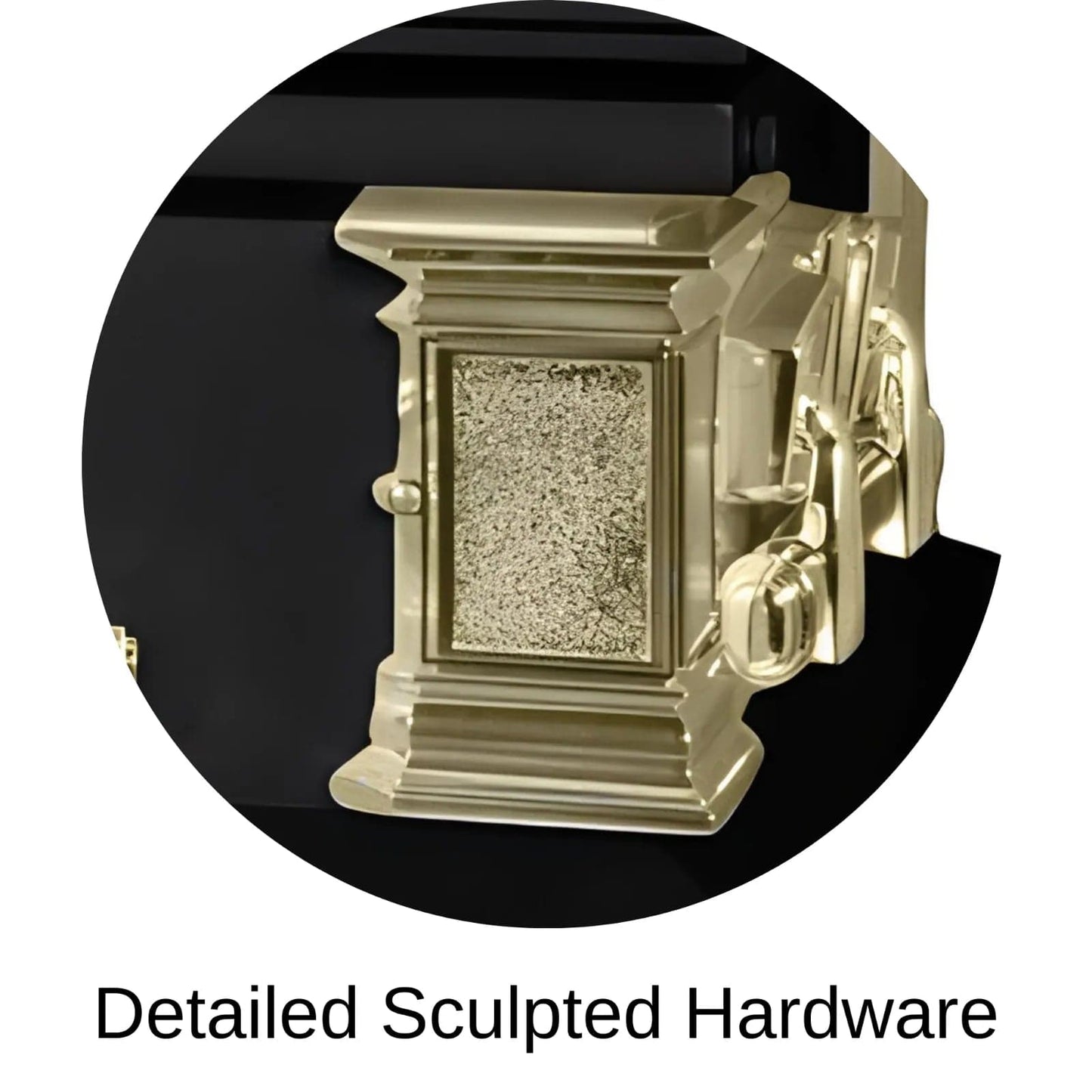Sculpted hardware of Titan Casket Satin Series Casket