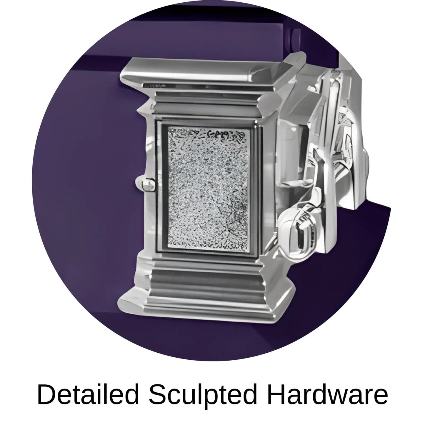 Sculpted hardware of Titan Casket Satin Series Casket
