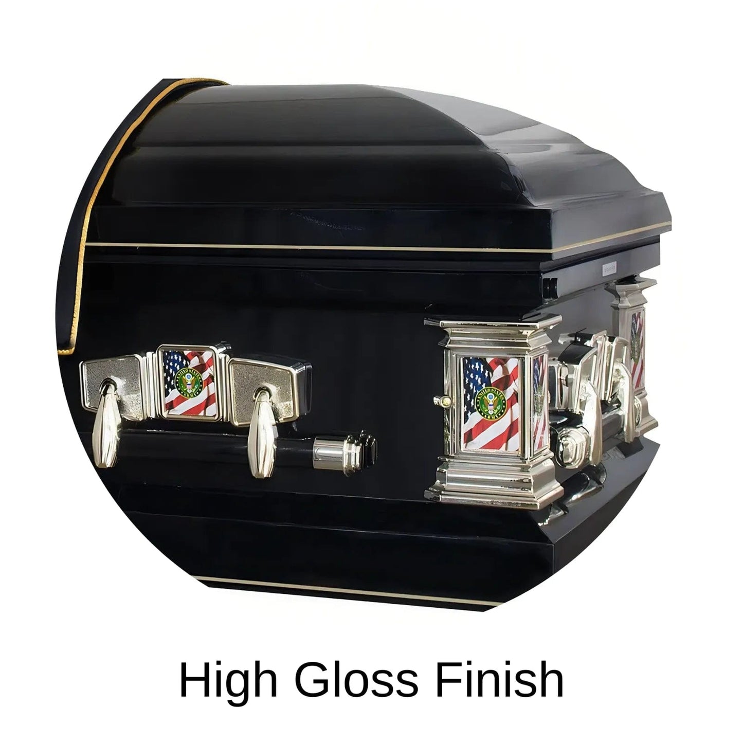 Veteran Select | Army Black Steel Casket with Black Interior