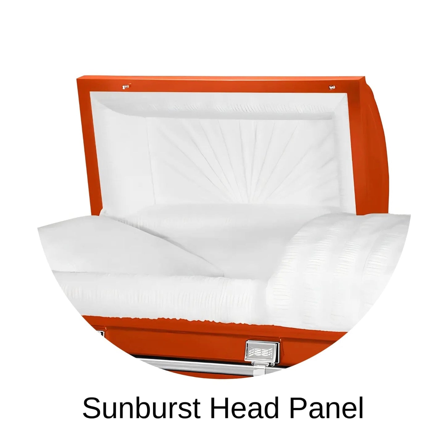 Atlas XL | Orange Steel Oversize Casket with White Interior