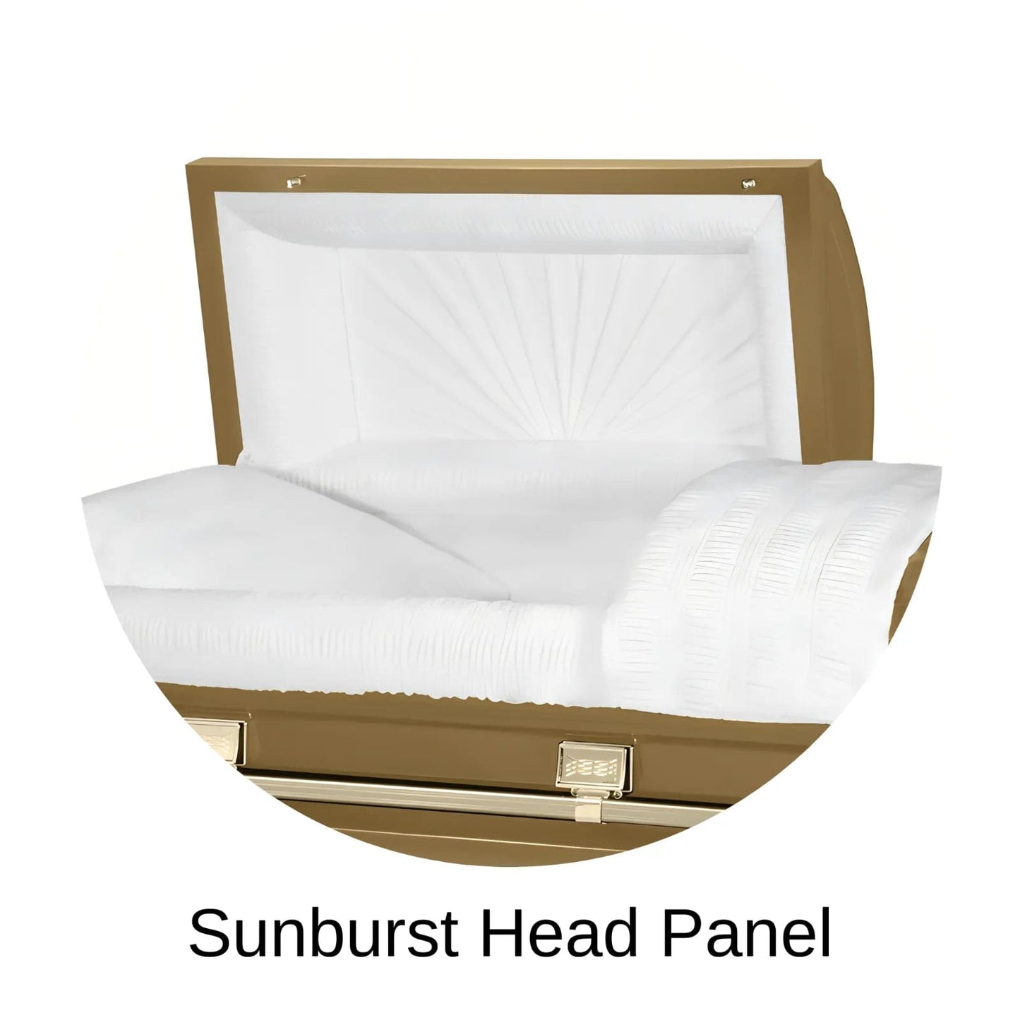 Atlas XL | Gold Steel Oversize Casket with White Interior
