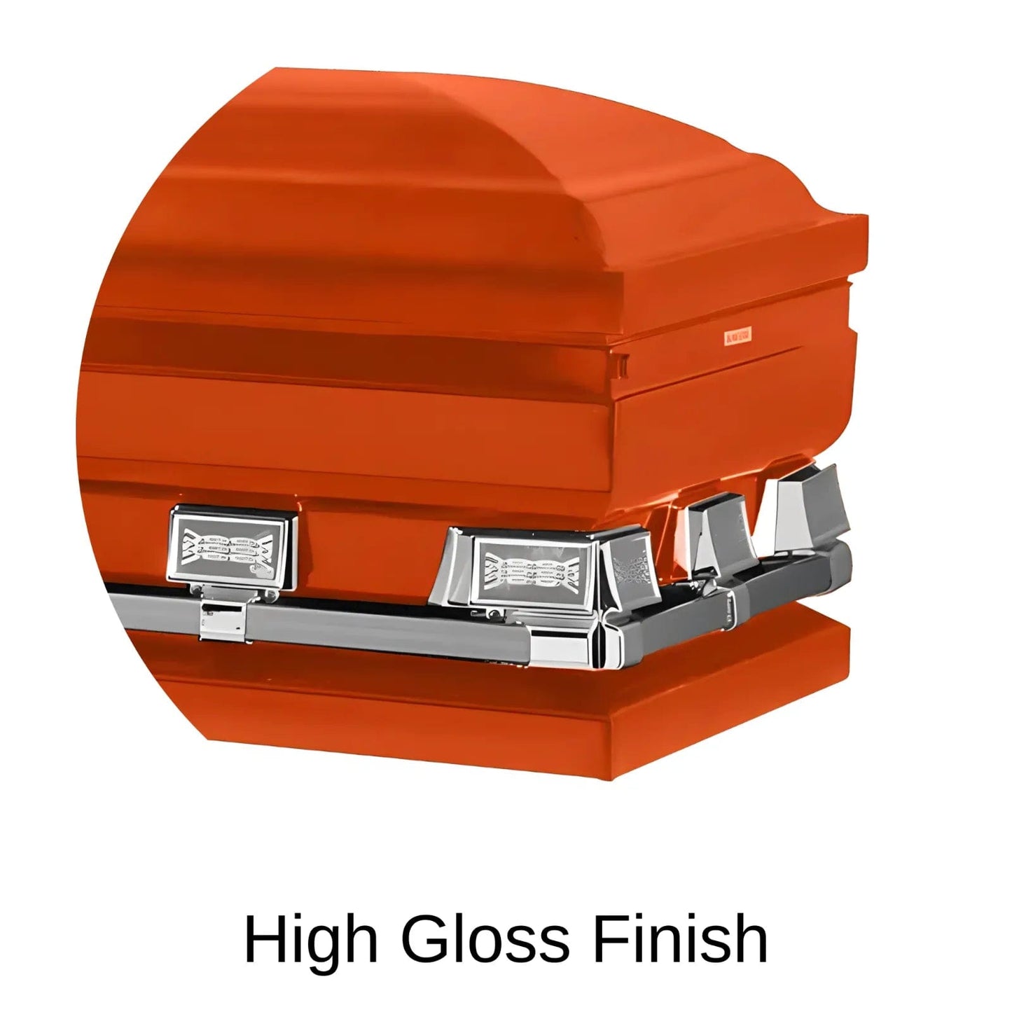Atlas XL | Orange Steel Oversize Casket with White Interior