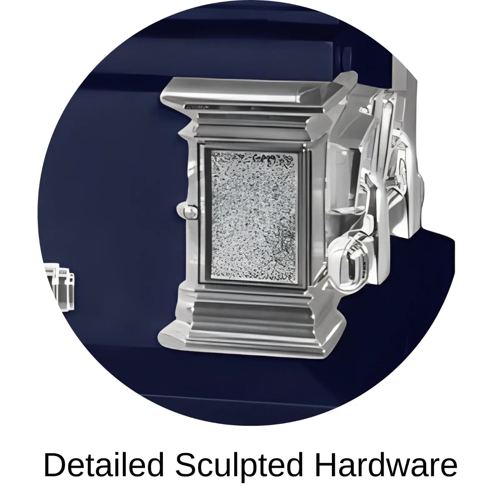 Sculpted hardware of Titan Casket Satin Series Casket