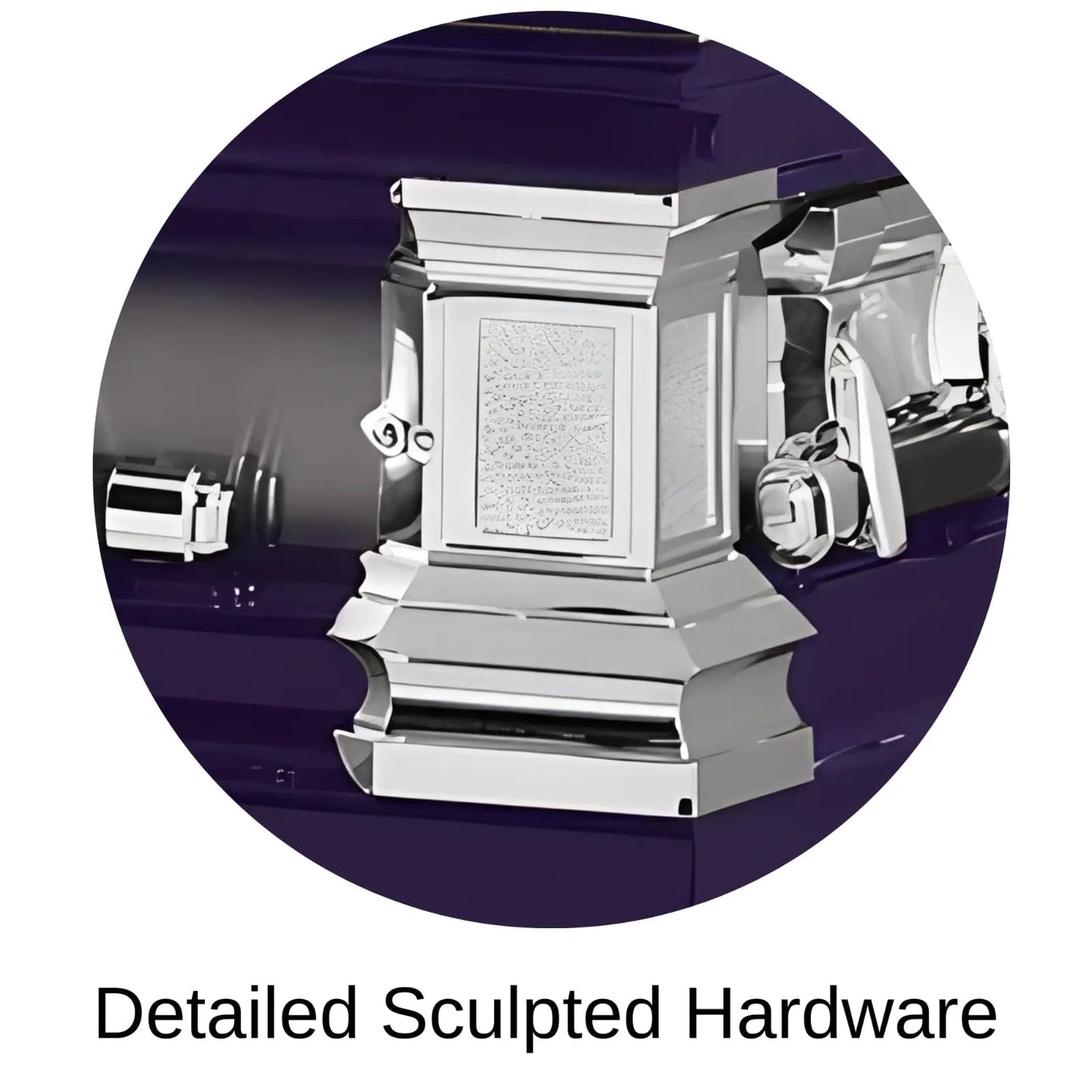 Sculpted hardware of Titan Casket Era Series Casket
