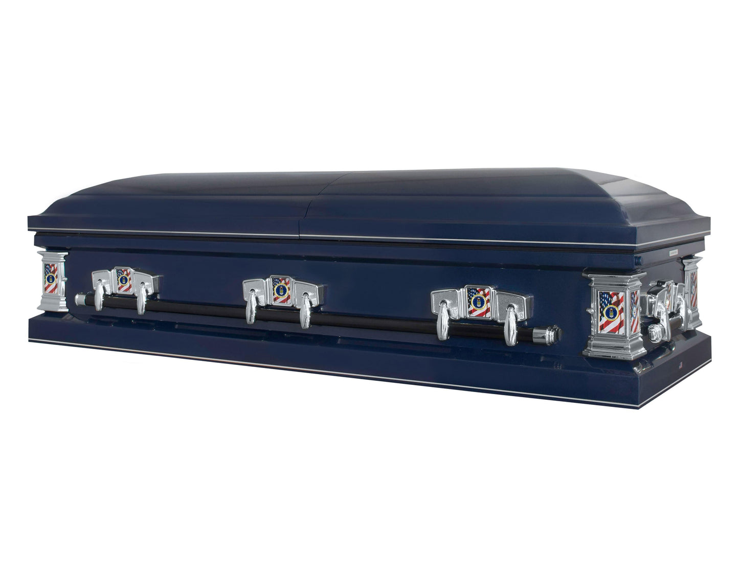 Veteran Select | Air Force Dark Blue Steel Military Casket with Dark Blue Interior