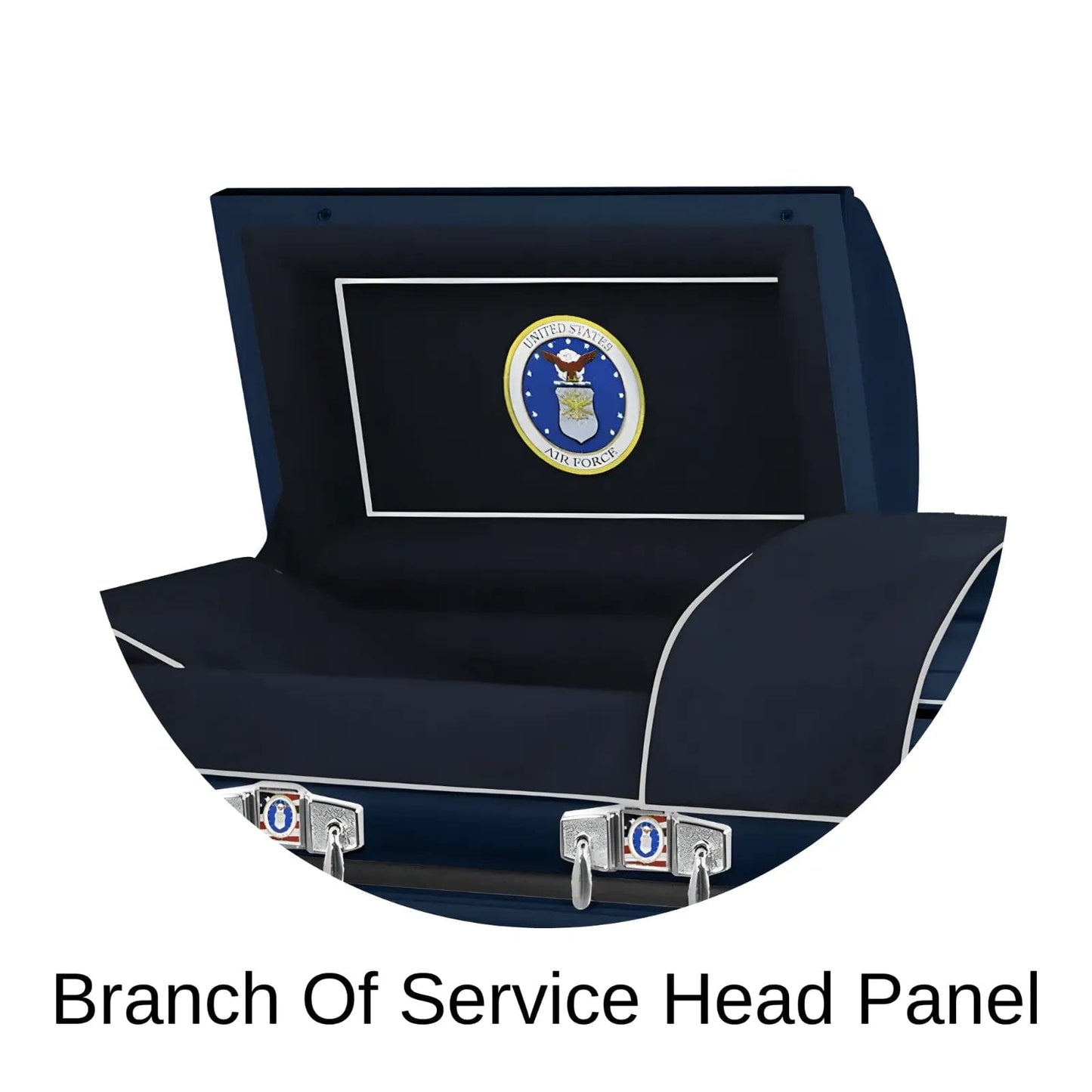 Branch of Service head panel of Titan Casket Veteran Select Casket Airforce