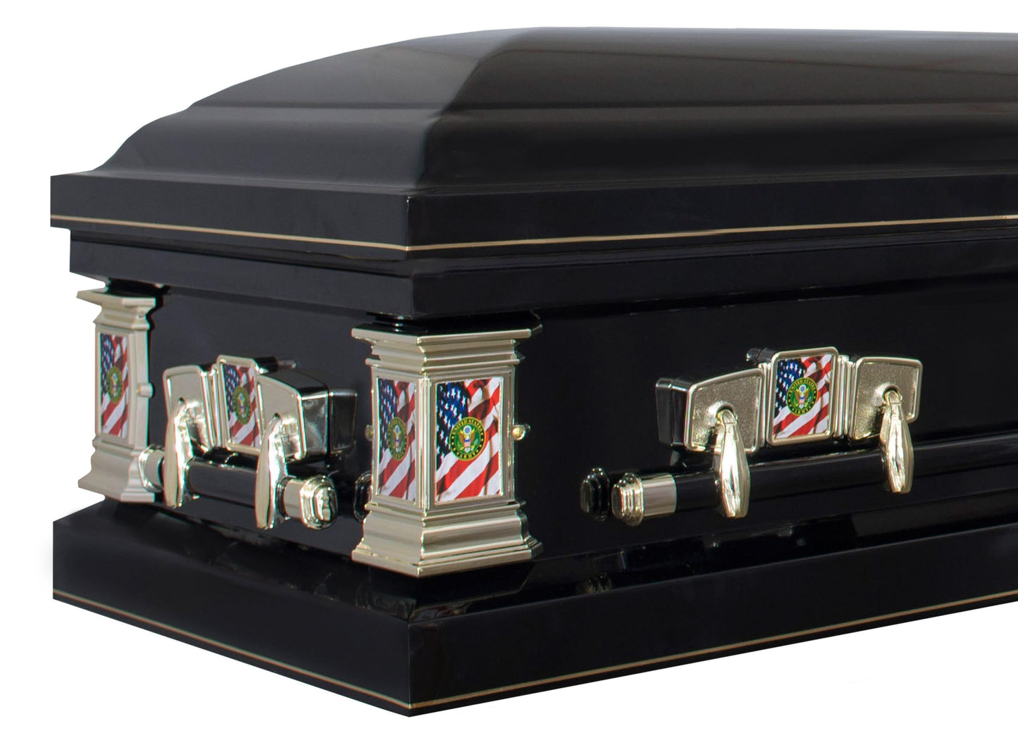 Veteran Select | Army Black Steel Casket with Black Interior