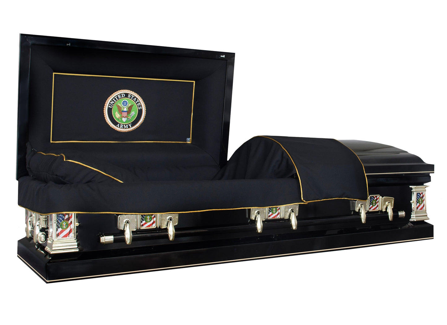 Veteran Select | Army Black Steel Casket with Black Interior