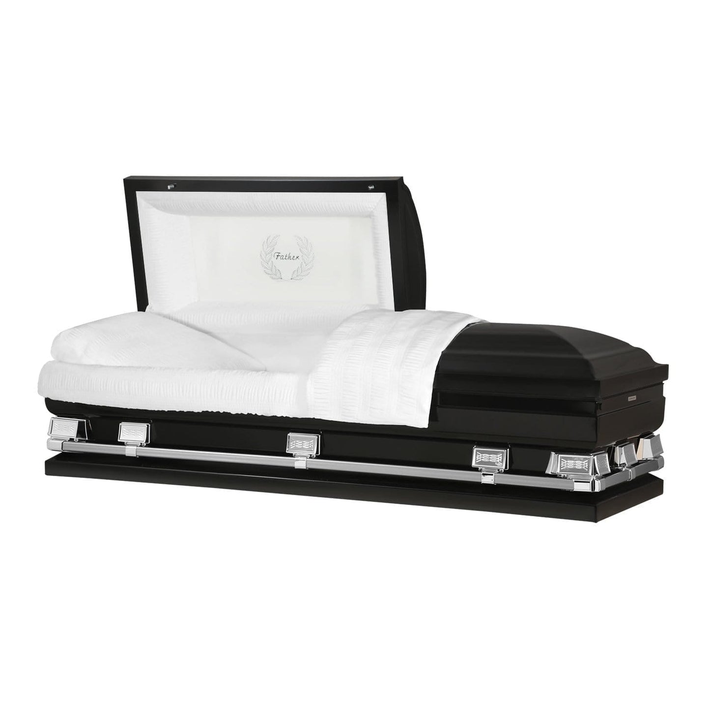 Atlas XL | Black Steel Oversize Casket with White Interior - Titan Casket