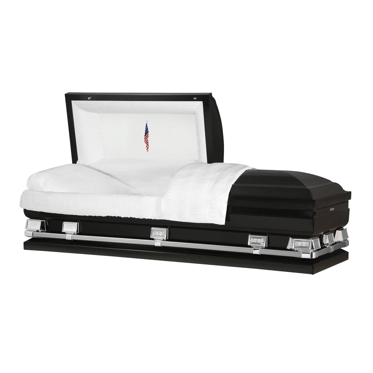 Atlas XL | Black Steel Oversize Casket with White Interior - Titan Casket