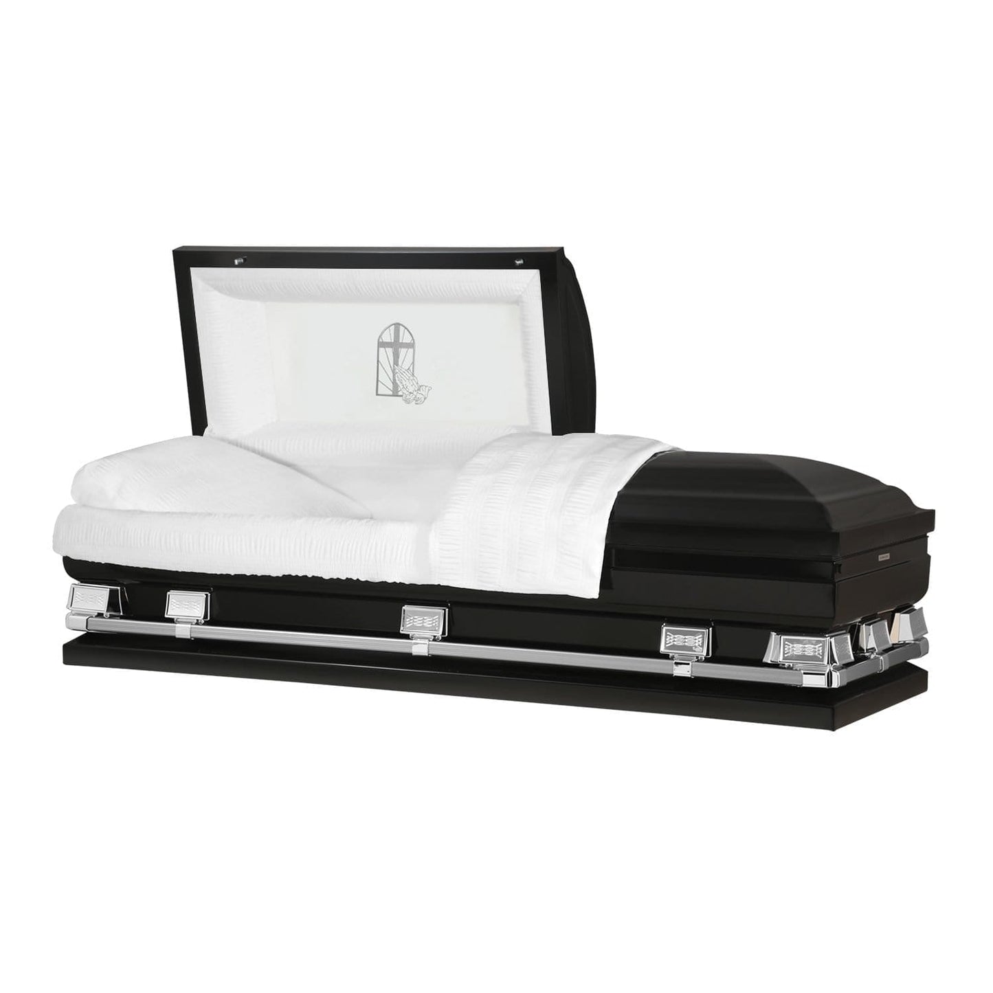 Atlas XL | Black Steel Oversize Casket with White Interior - Titan Casket