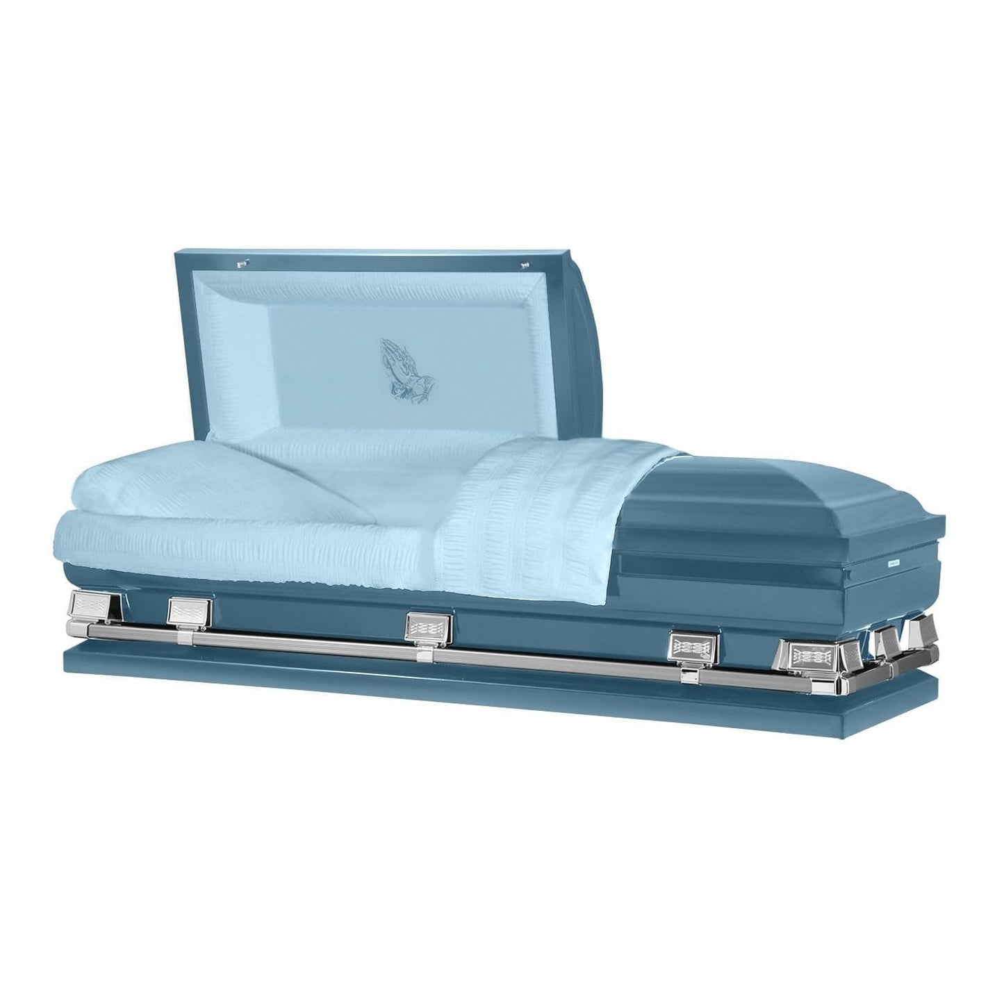 Atlas XL | Light Blue Steel Oversize Casket with Light Blue Interior - Titan Casket