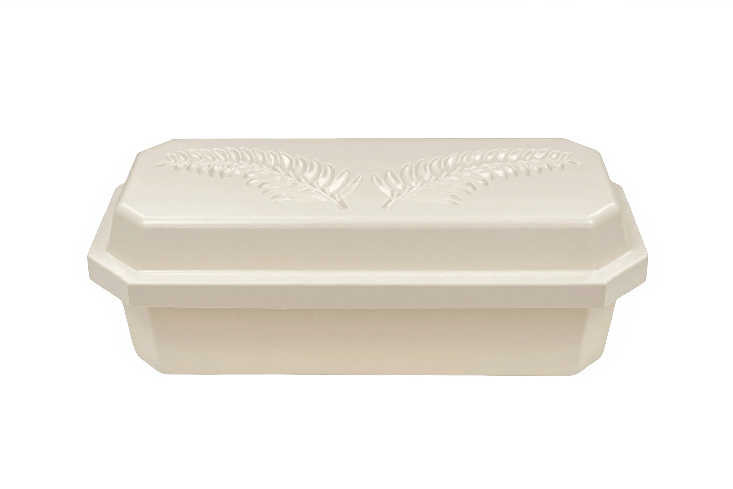 Standard Pet Casket | Almond with Black Paw Print