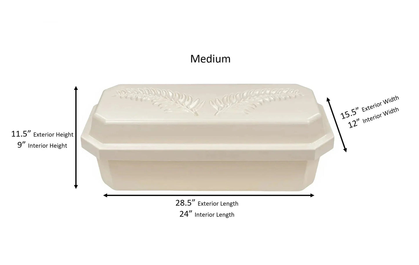 Standard Pet Casket | Almond With Grey