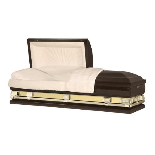 Reflections XL | Bronze Steel Oversize Casket with Rosetan Interior - Titan Casket