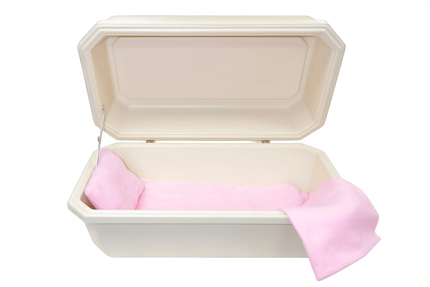 Classic Pet Casket | Almond With Pink