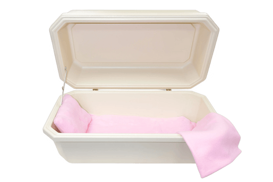 Classic Pet Casket | Almond With Pink