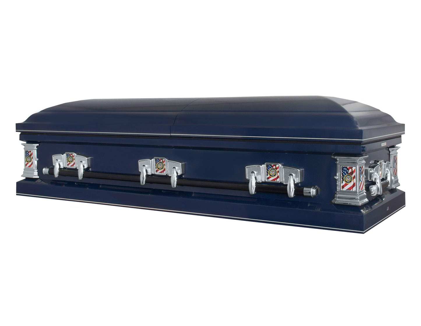 Veteran Select | Coast Guard Dark Blue Steel Casket with Dark Blue Interior