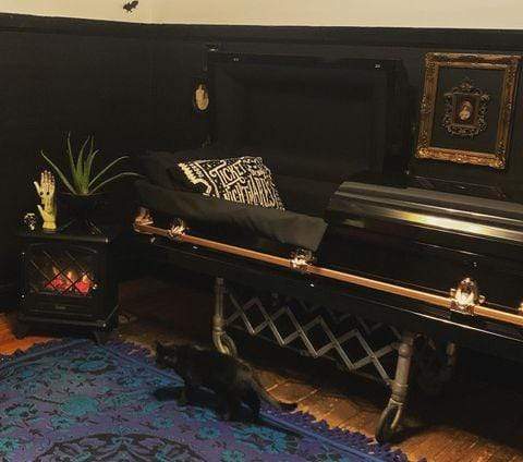 Orion Series | Black Steel Casket with White Interior - Titan Casket