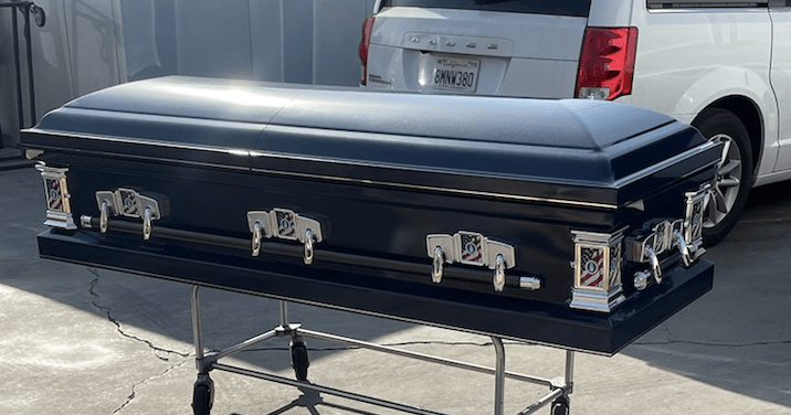 Veteran Select | Air Force Dark Blue Steel Military Casket with Dark Blue Interior