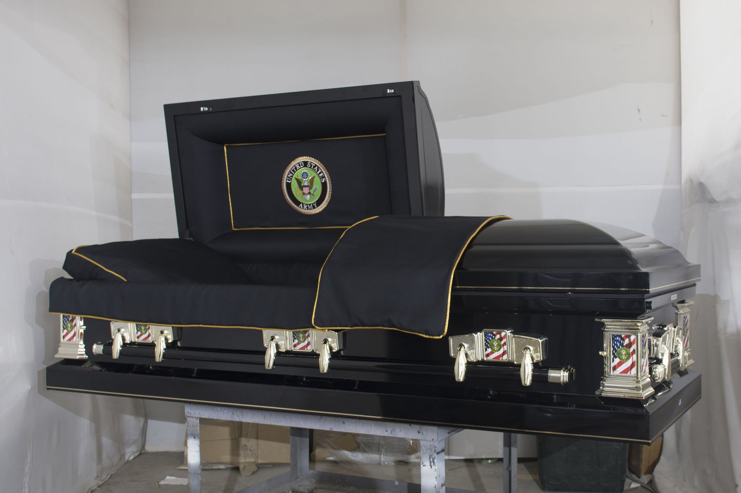 Veteran Select  | Army Black Steel Casket with Black Interior