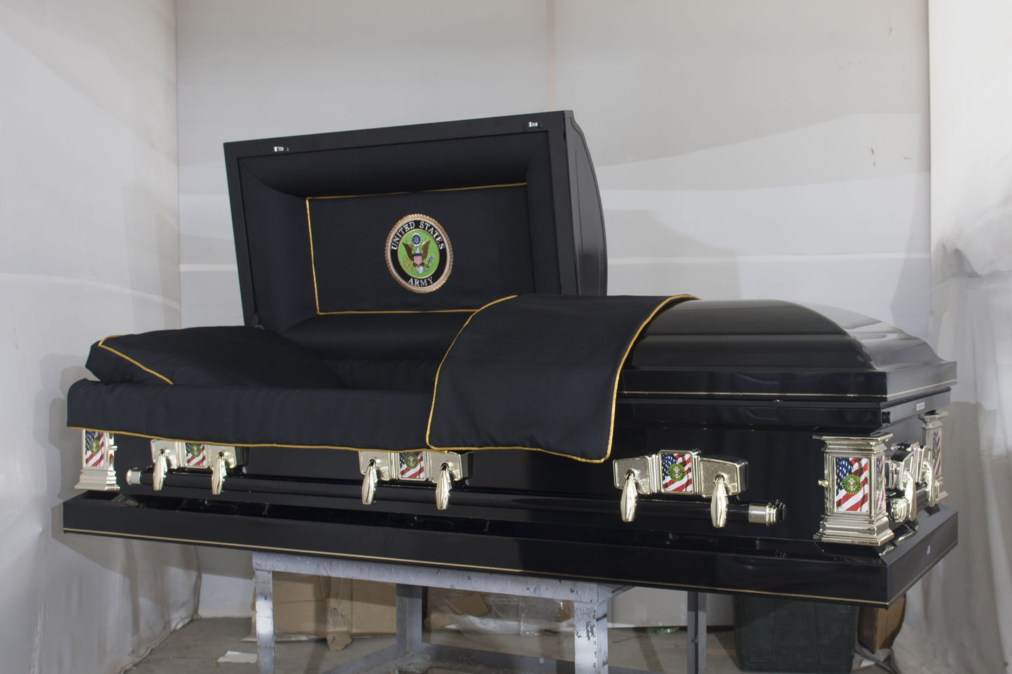 Veteran Select | Army Black Steel Casket with Black Interior