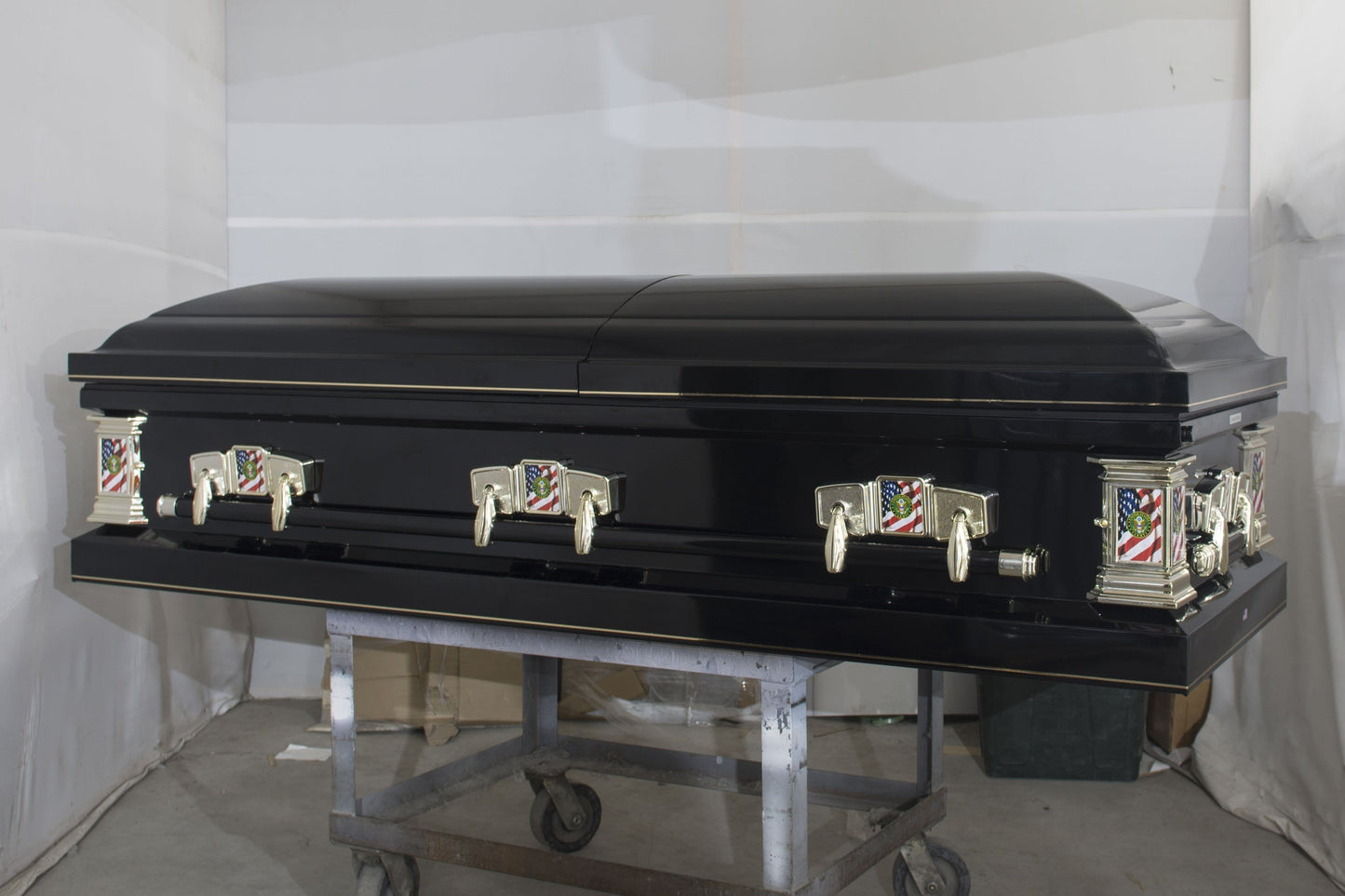 Veteran Select | Army Black Steel Casket with Black Interior