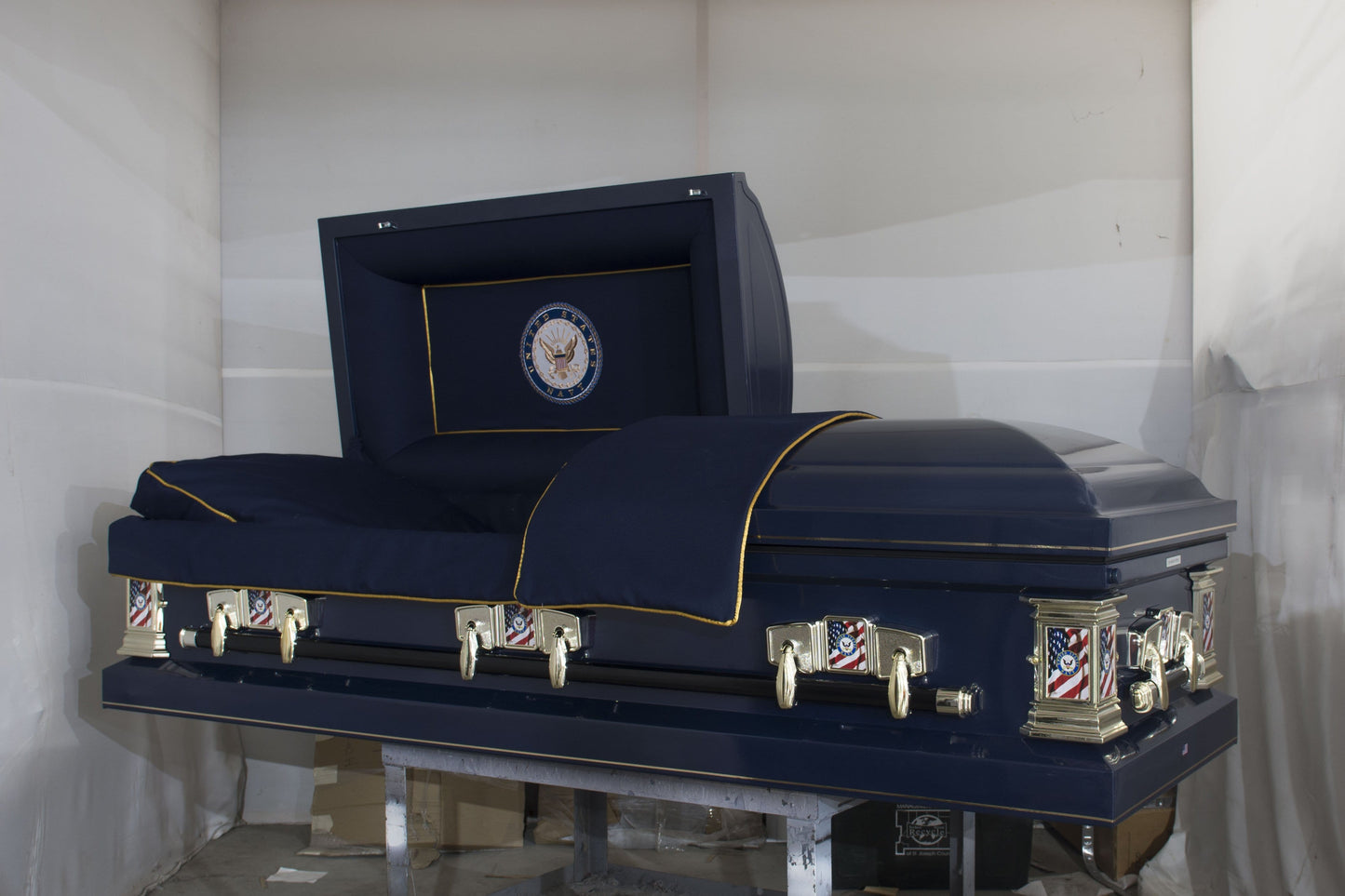 Veteran Select | Navy Dark Blue Steel Casket with Dark Blue Interior