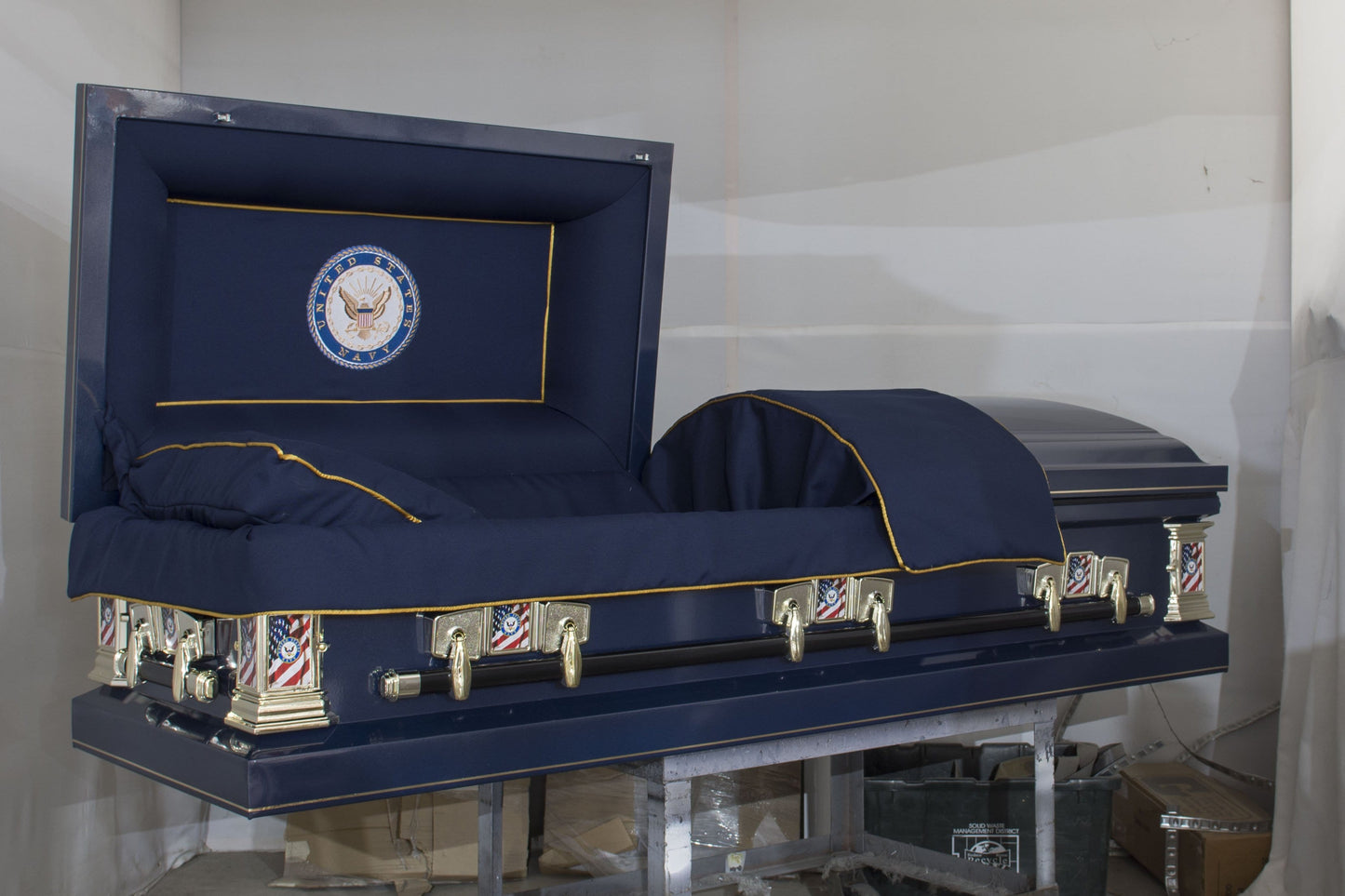 Veteran Select | Navy Dark Blue Steel Casket with Dark Blue Interior