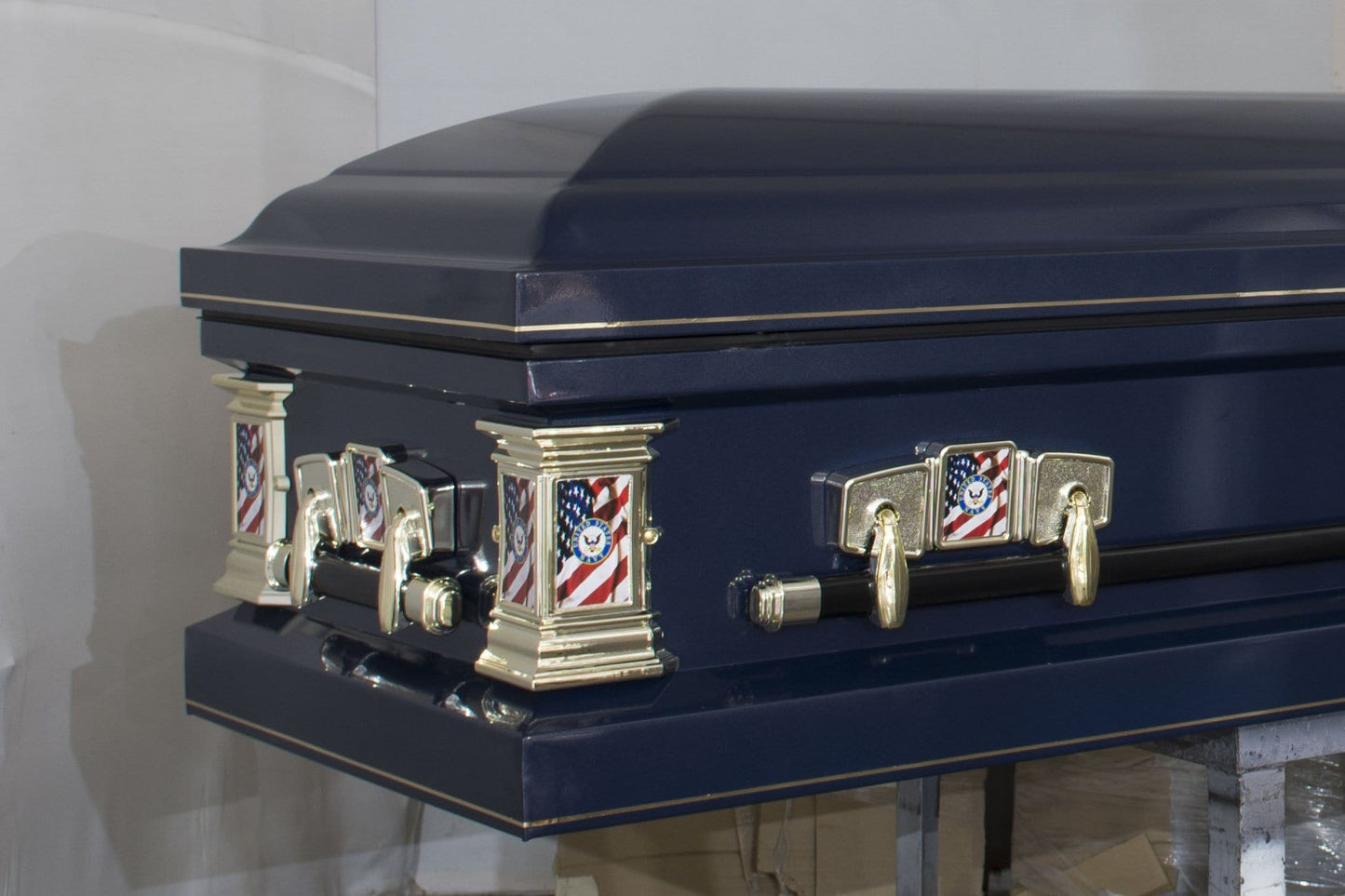 Veteran Select | Navy Dark Blue Steel Casket with Dark Blue Interior