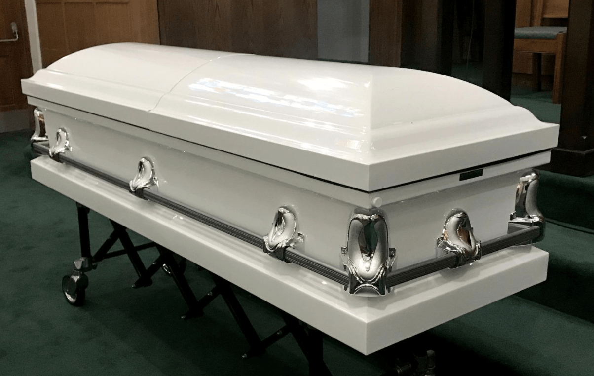 Orion Series | White Steel Casket with White Interior - Titan Casket