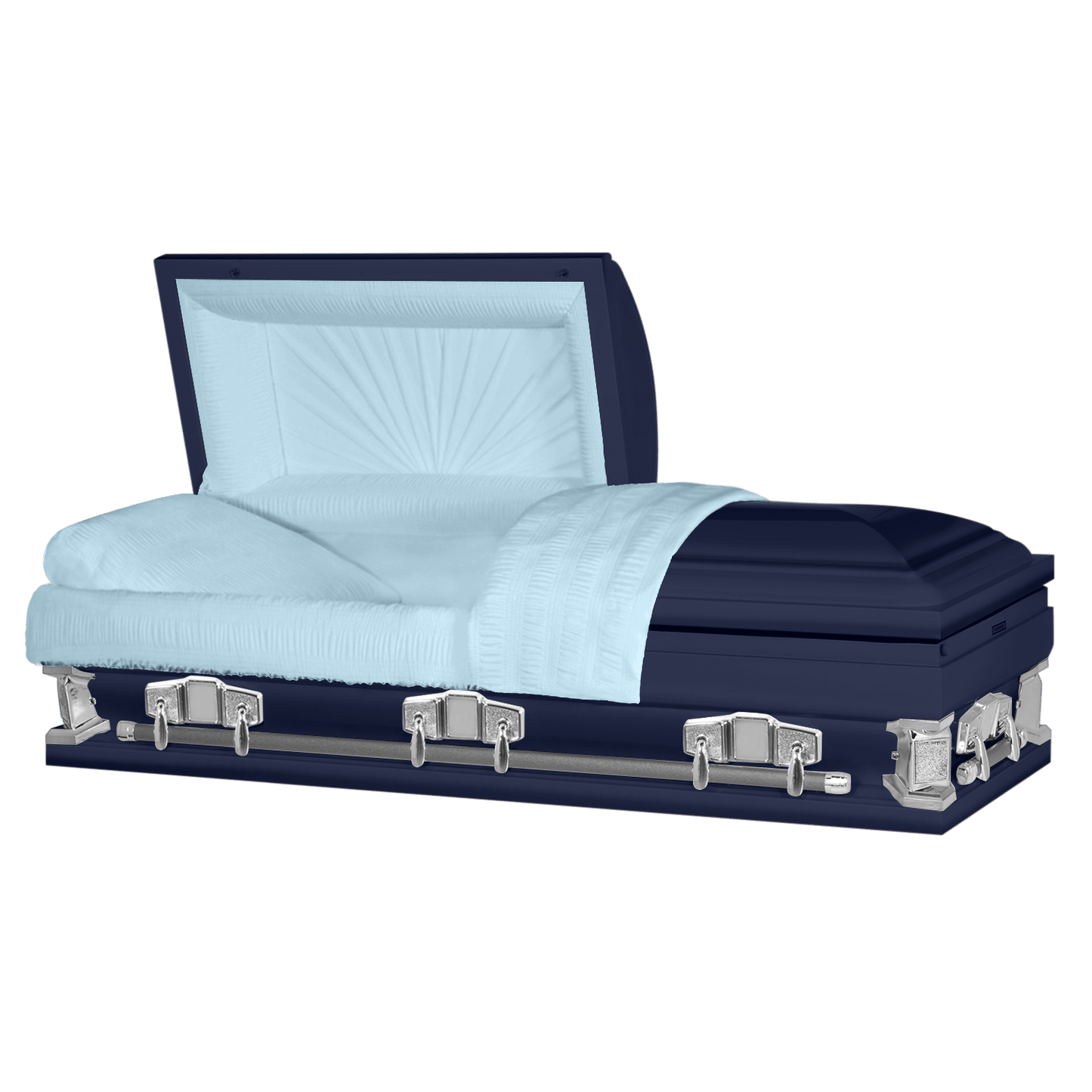 Jupiter XL | Dark Blue Steel Oversize Casket with Light Blue Interior | 28", 29", 33", 36" - Titan Casket